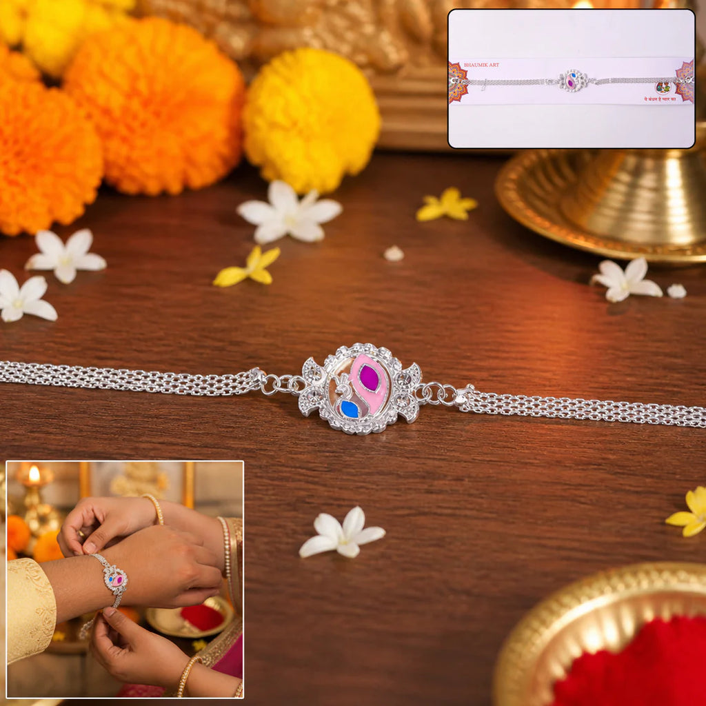 Peacock Rakhi – Elegant Traditional Design for Raksha Bandhan Festival