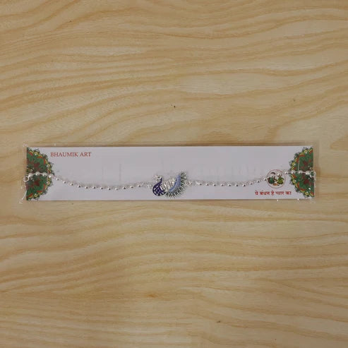 Rakshabandhan Silver Peacock Rakhi – Stylish & Traditional Design by madhavans