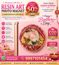 Personalized Resin Art Photo Magnet | Raksha Bandhan Special Gift for Brother | Handmade Memory Keepsake