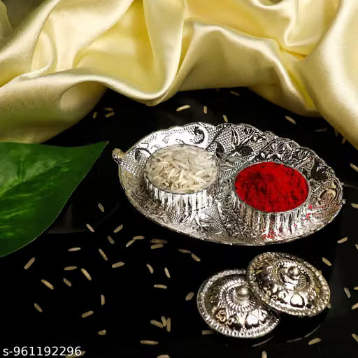 Periapt Designer Rakhi Set Of 12 With Dish, Pooja Coin, Roli Chawal & Greeting Card | Occasion | Handmade Rakhi | Stylish Rakhi Set For Brother | New Fancy Rakhi Combo (K12_HC14_AA7)