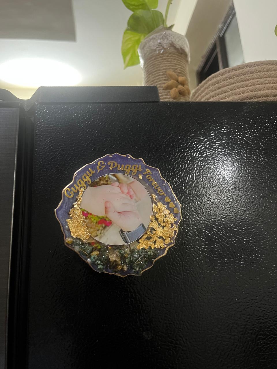 Personalized Resin Art Photo Magnet | Raksha Bandhan Special Gift for Brother | Handmade Memory Keepsake