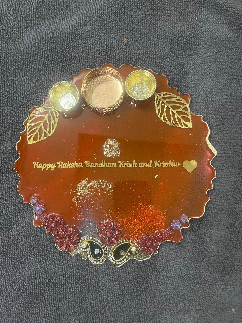 ✨ Special Raksha Bandhan Resin Art Thali | Handmade with Love | Up to 50% OFF 🎁 size 6 inch